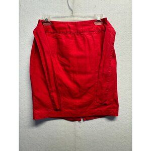 Banana Republic Red Linen-Blend Tie-Waist Skirt Size 2